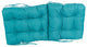 18"x38" Solid Microsuede Tufted Chair Cushion, Aqua Blue