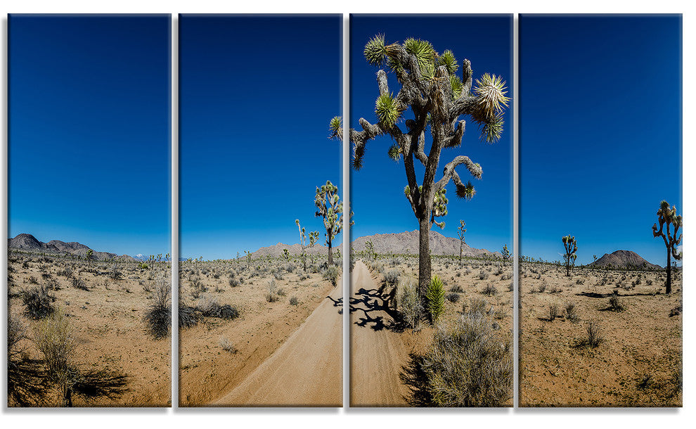 "Sandy Desert Road Panorama" Landscape Wall Art Print, 4 Panels, 48"x28"
