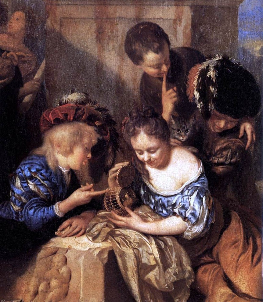 Adriaen Van der Werff Children Playing before a Hercules Group Wrapped Canvas
