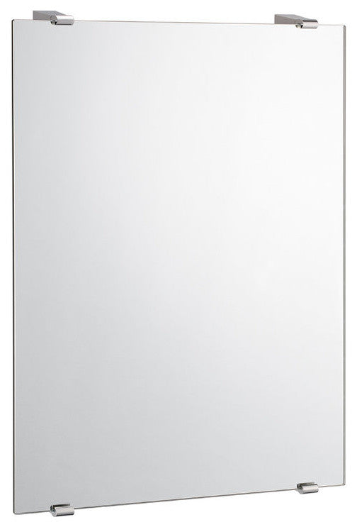 Bleu Fixed Mount Rectangle Mirror, Chrome