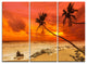 "Palms Silhouettes Bent to Seashore" Metal Wall Art, 3 Panels, 36"x28"