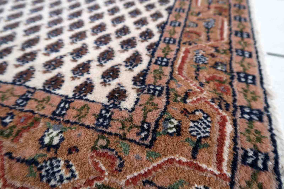 Handmade Vintage Indian Seraband Rug 1.8'x2.9', 56cmx89cm 1970s