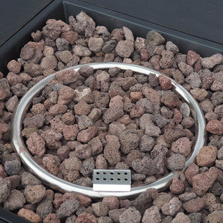 Jairo Outdoor 33" Square Fire Pit, Brushed Brown