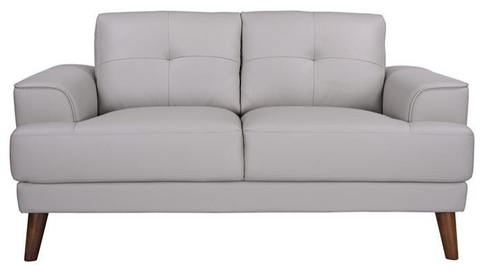 Hawthorne Collections Anzio Top Quality Leather Loveseat - Cream