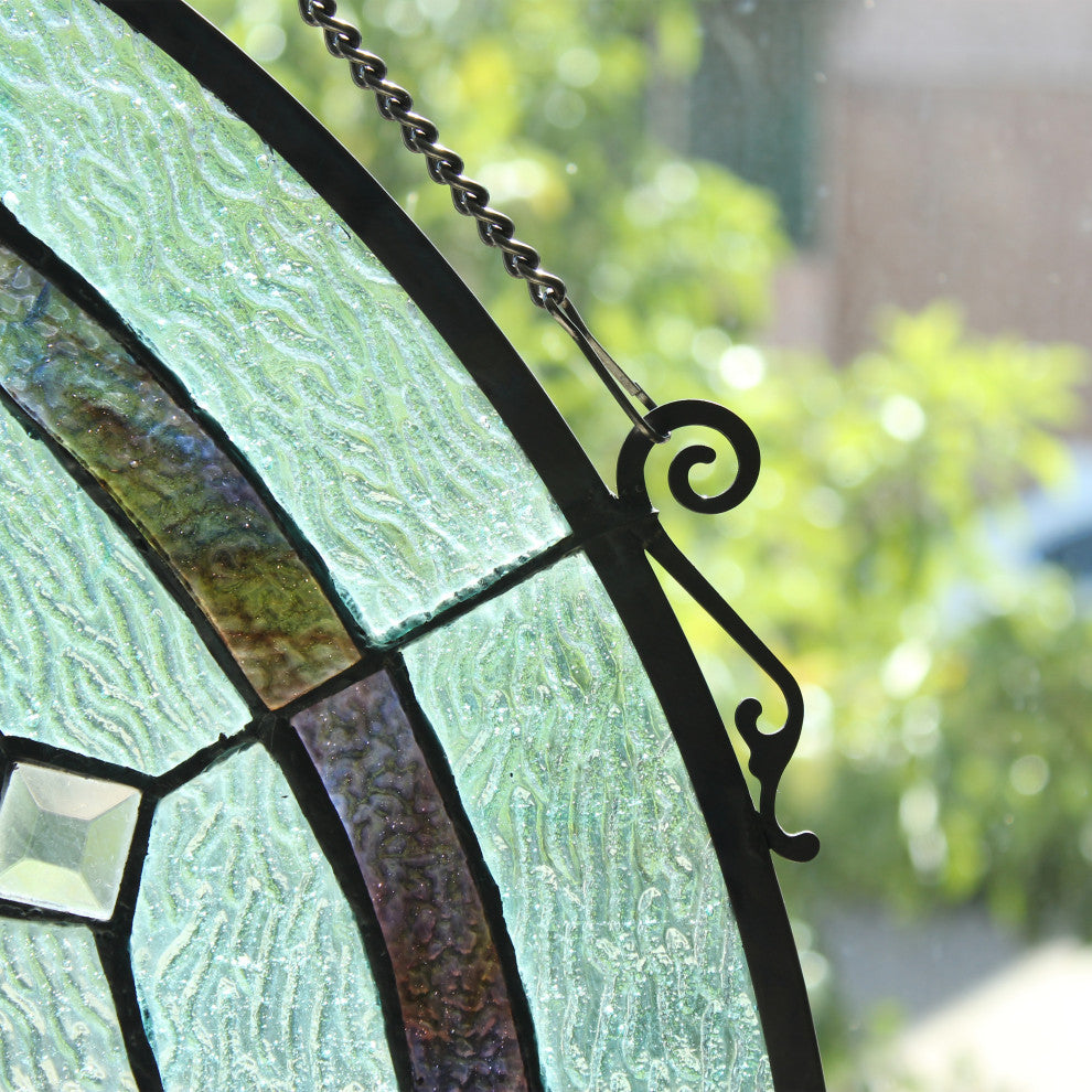 Chloe Lighting Lonestar Tiffany-Style Round Window Panel 24" Height