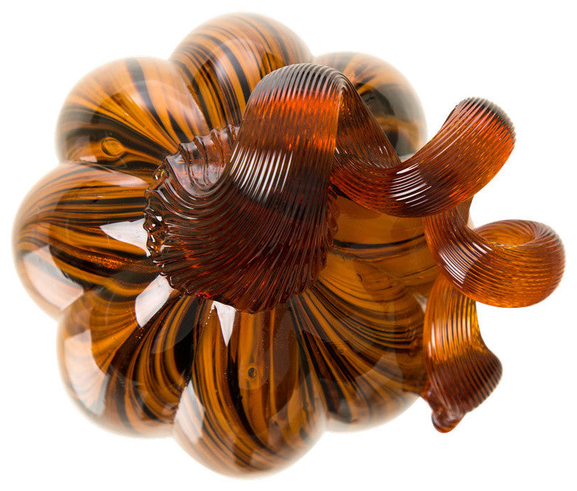 Tall Swirled Glass Pumpkin, Small