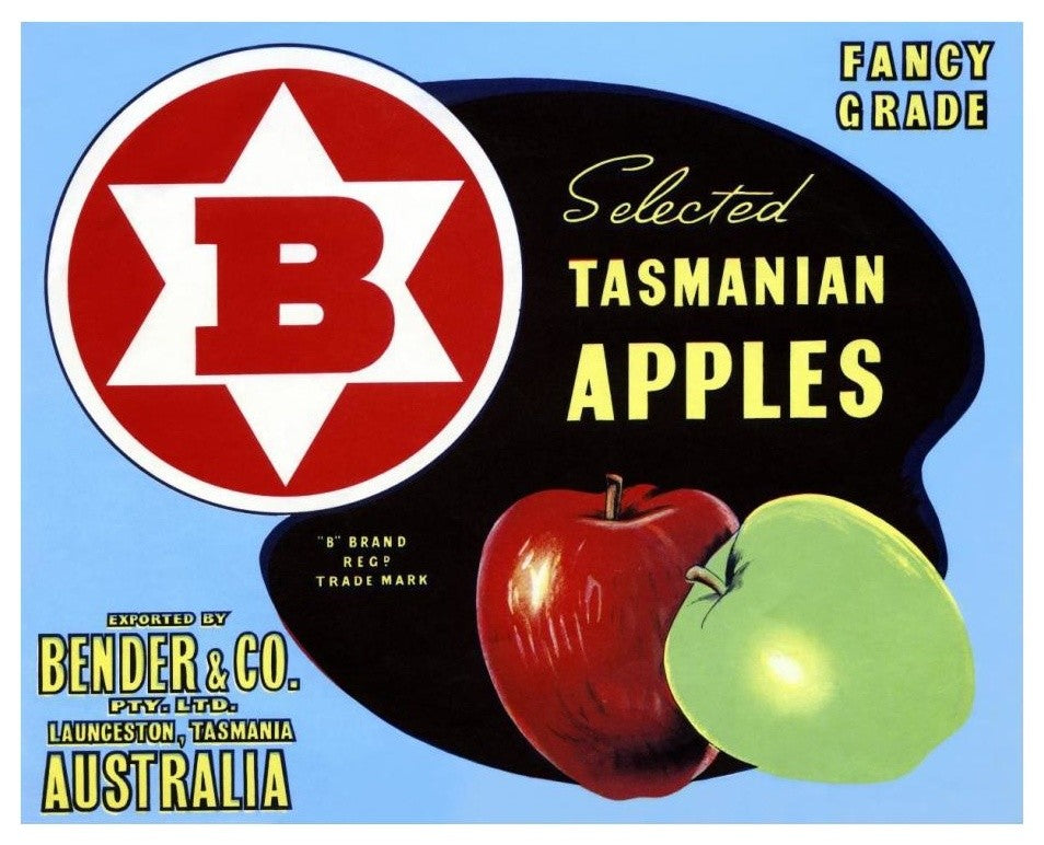"Fancy Grade Selected Tasmanian Apples" Print by Retrolabel, 24"x20"
