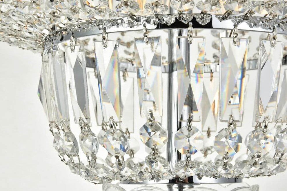 Empire 20" Wide 10-Light Transitional Round Large Flush Mount, Chrome