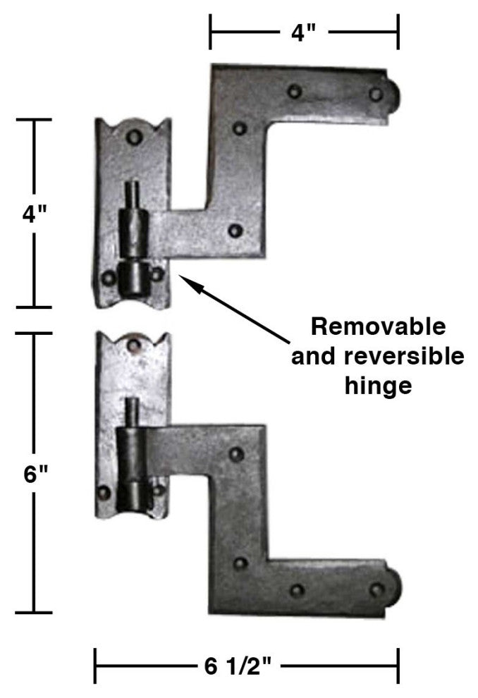 Pair Shutter Hinge Wrought Iron 6" H x 6 1/2" W Pack of 25 |