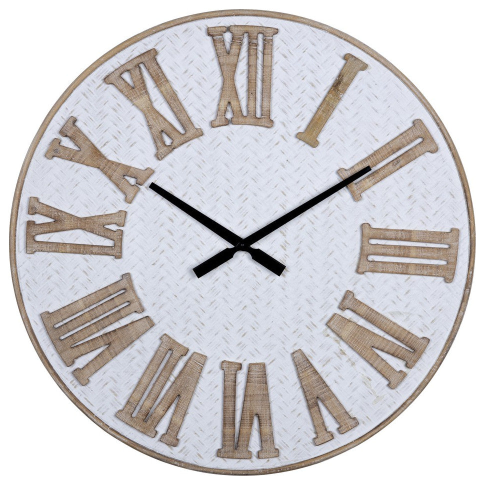 Rustic Wooden Roman Numeral Wall Clock