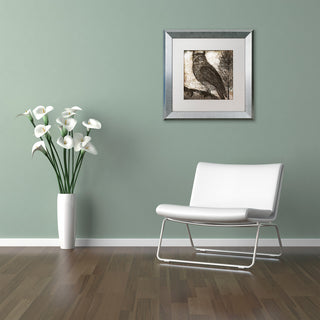 Color Bakery 'Owl 2' Art, Silver Frame, White Matte, 16"x16"
