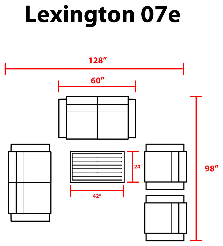 Lexington 7 Piece Outdoor Aluminum Patio Furniture Set 07e White