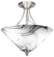 Capri 3-Light Semi-Flush Mount, Brushed Nickel/Onyx Swirl