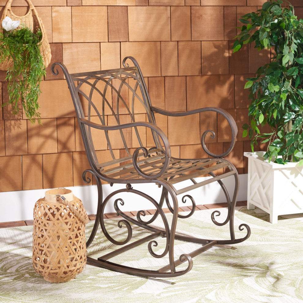 Safavieh Medrano Rocking Chair, Rustic Brown