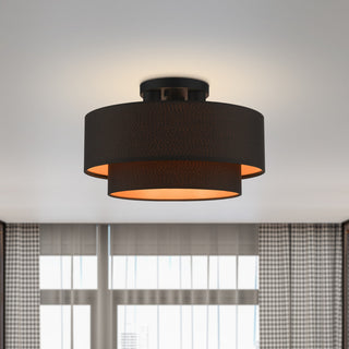 Sentosa 3-Light Black Large Semi-Flush