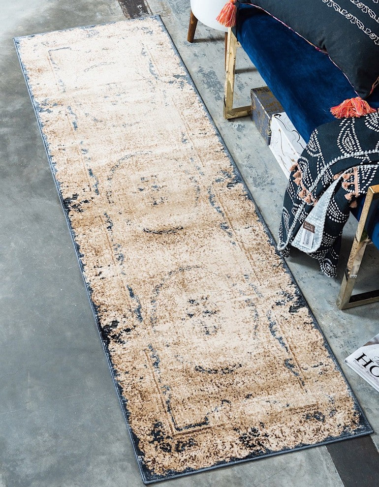 Transitional Cottage 10'x14'5" Rectangle Creme Area Rug