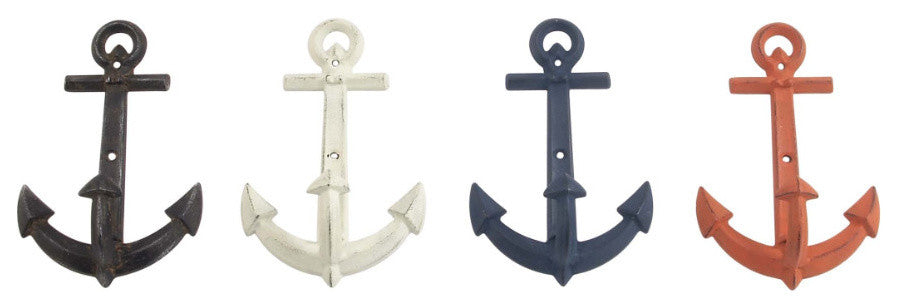 4 Assorted Metal Anchor Hooks