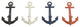 4 Assorted Metal Anchor Hooks