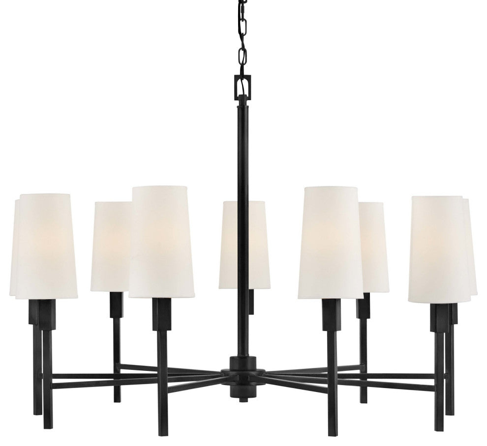 Hinkley Lighting 46456 Fenwick 9 Light 42"W Chandelier - Black