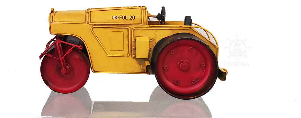 Metal Handmade Steam Roller Model, Collectible Metal Scale Model Steam Roller