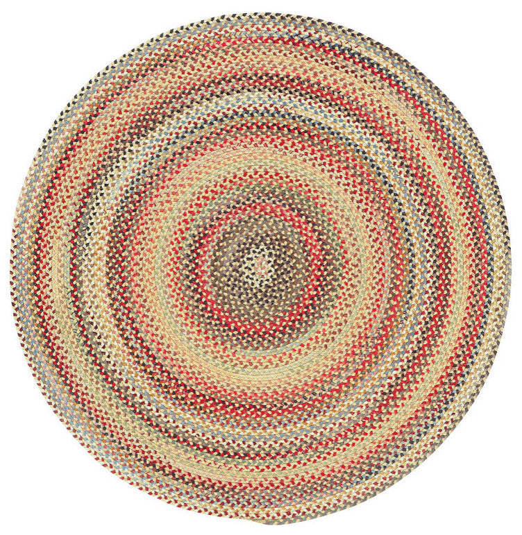 Capel Portland Gold 0346_100 Braided Rugs - 3' X 5' Concentric Rectangle