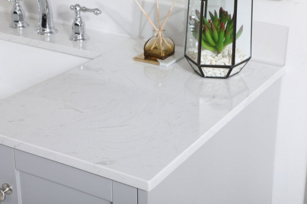 Sadie 48" Single Bathroom Vanity, Gray With Backsplash