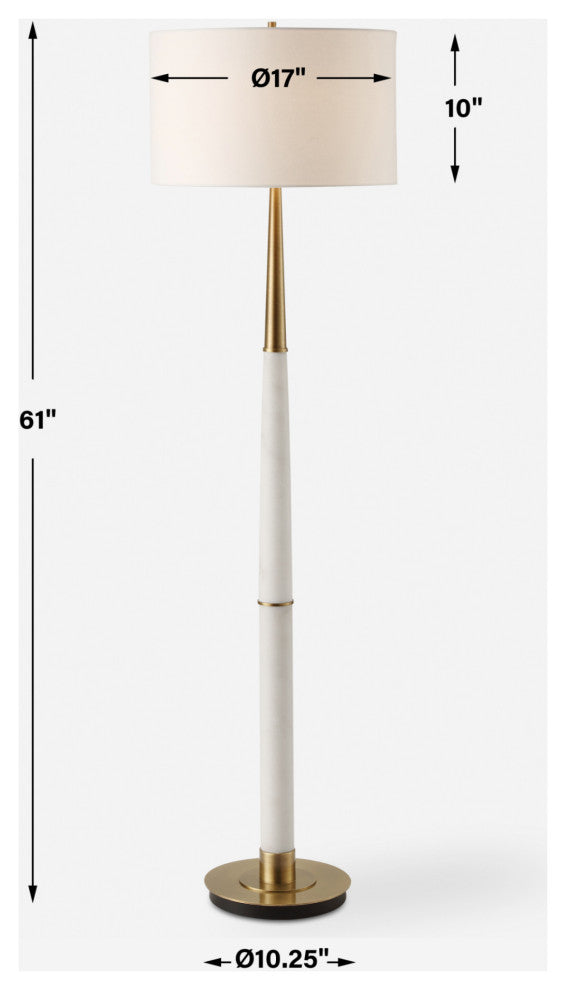 Uttermost 30374 Faro 61" Tall Buffet Floor Lamp - White