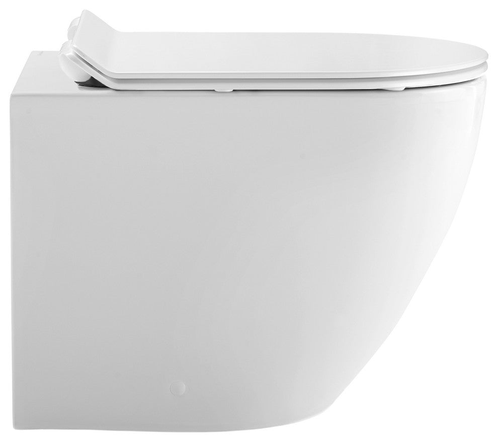 St. Tropez Back to Wall Concealed Tank Toilet Bowl, Black Hardware
