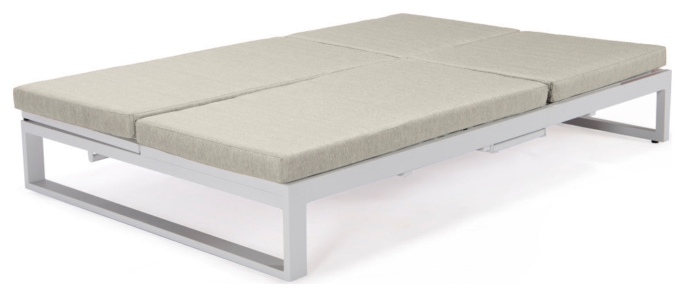 LeisureMod CLW-82BG Chelsea Convertible Lounge Reclining Double Chaise Cushions