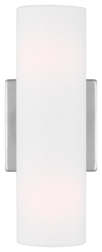 Capalino 2-Light Indoor Wall Double Sconce, Brushed Steel Silver