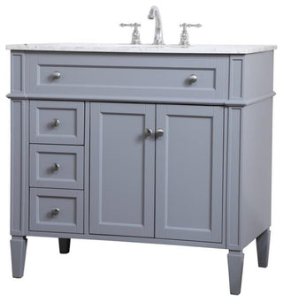 Elegant Decor Williams 36" Single Marble Top Bathroom Vanity in Gray