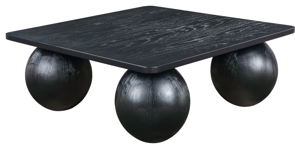 Fitch Oak Veneer Coffee Table, Black, Square