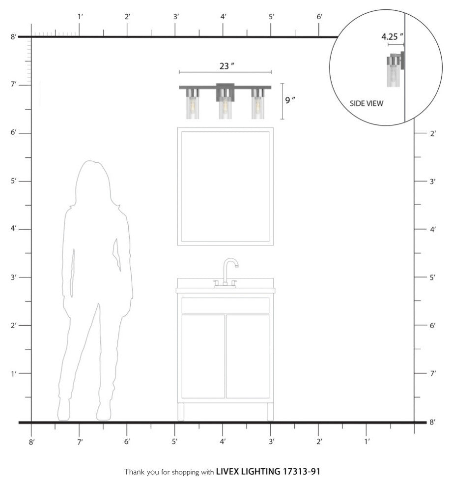 Carson 3 Light Brushed Nickel Vanity Sconce