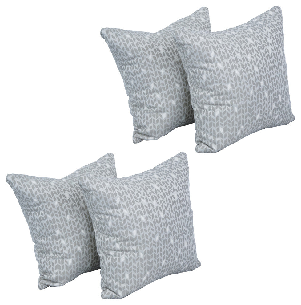 17" Jacquard Throw Pillows With Inserts, Set of 4, Banyan Linen