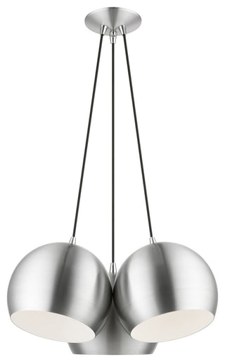 Livex Lighting 3 Light Polished Aluminum Globe Pendant