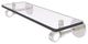 Clearview 16" Glass Shelf with Groovy Accents, Satin Nickel