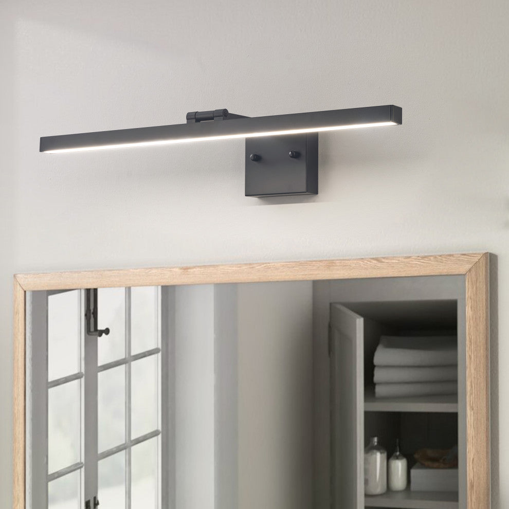 Matte Black LED Dimmable Vanity Light Over Mirror for Bathroom