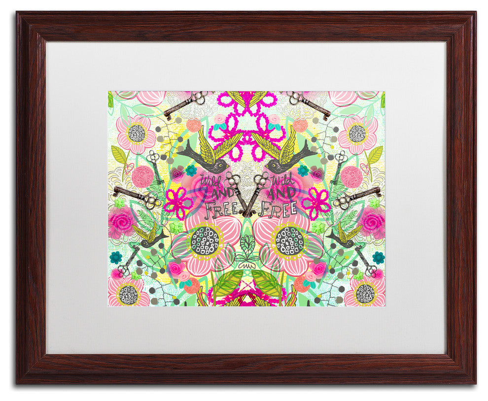 Elizabeth Caldwell 'Wild and Free' Art, Wood Frame, White Mat, 20x16