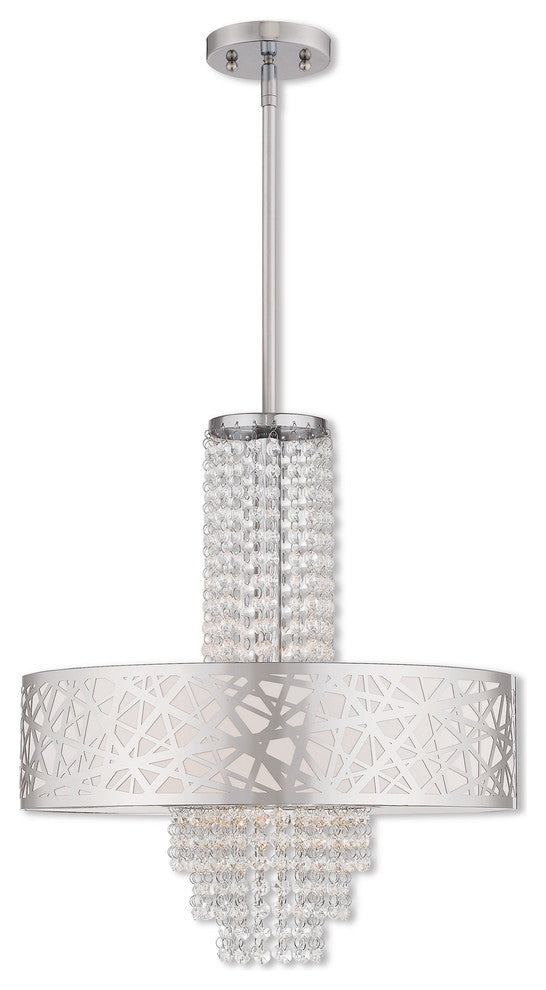 4 Light Pendant Chandelier, Polished Chrome