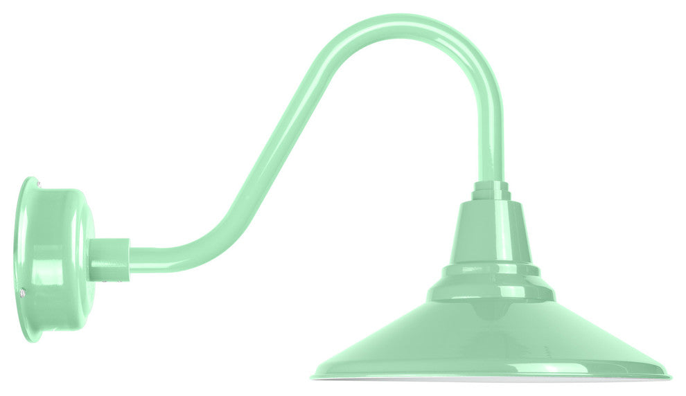 12" Calla LED Barn Light With Rustic Arm, Jade
