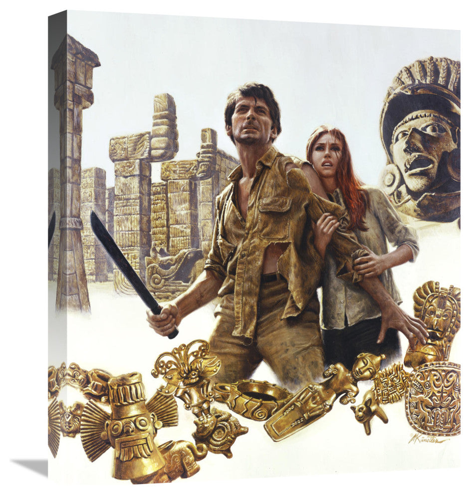 "Amid Aztec Ruins" Stretched Canvas Giclee by Mort Kunstler, 19x22"
