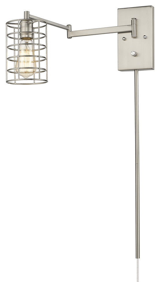 Industrial Silver Metal Wall Sconce