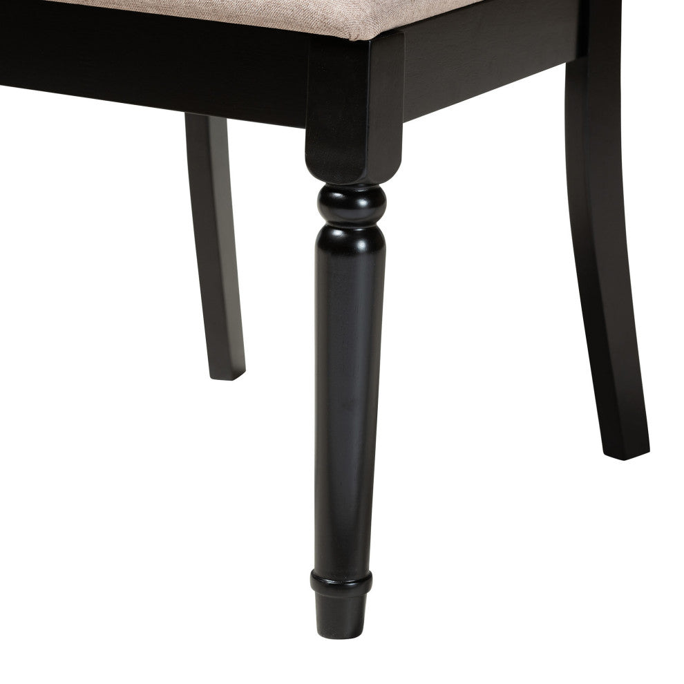 Rainier 5-Piece Dining Set, Beige/Dark Brown