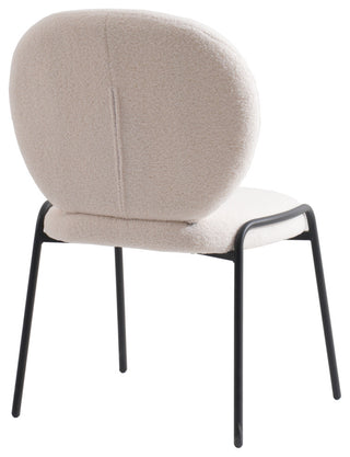 Boucle Dining Side Chair with Black Powder Coated Iron Frame