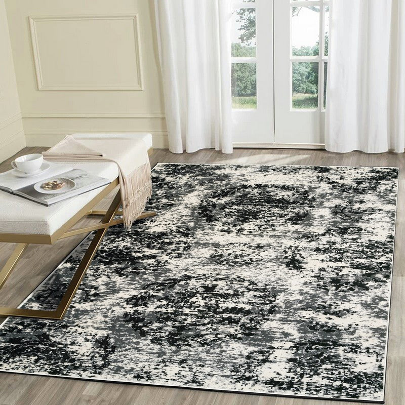 8" x 10" Modern Monochromatic Abstract Area Rug