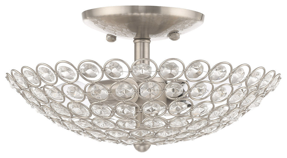 Livex Lighting Brushed Nickel 2-Light Ceiling Mount