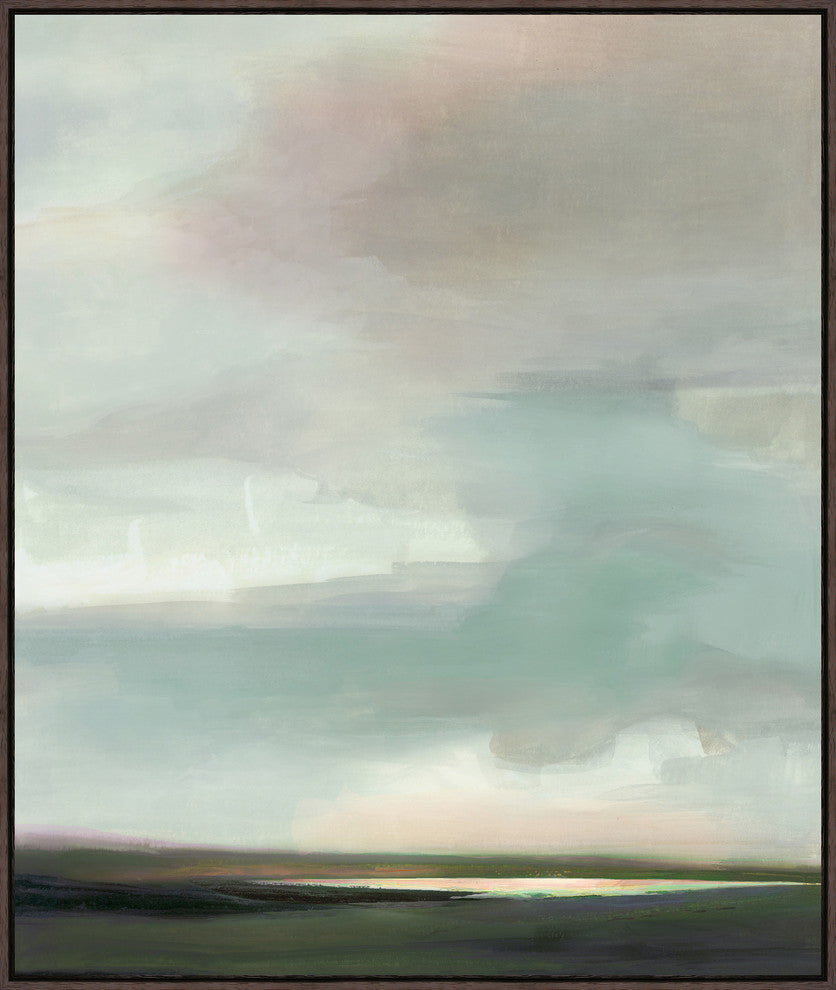 Autumn Sky, 48.25"x57.25", Espresso Natural Wood Gallery Floater