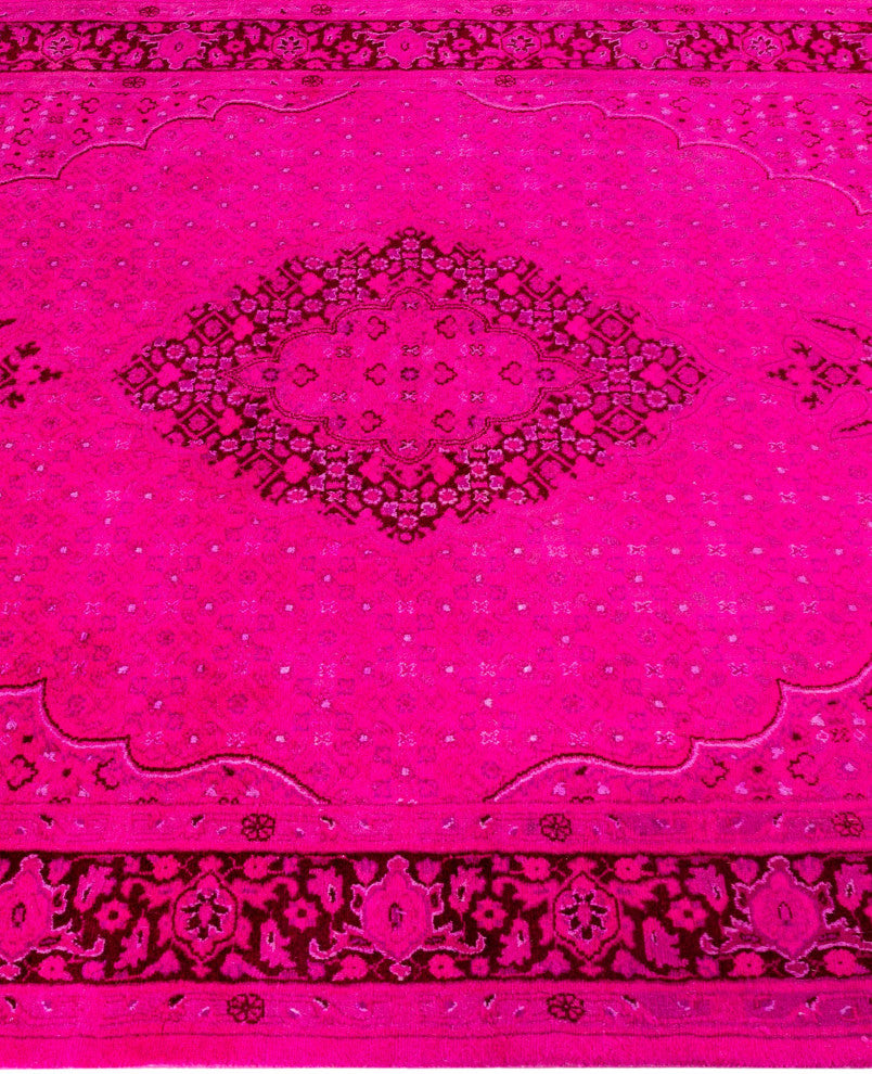 Overdyed One-of-a-Kind Hand-Knotted Area Rug Pink, 4' 7" x 7' 4"