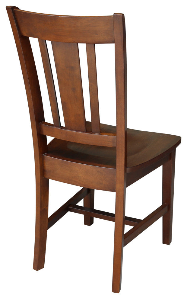 Set of Two San Remo Slat Back Chairs, Espresso