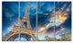 "Beautiful View Paris Eiffel Tower Under Fiery Sky" Wall Art, 48"x28", 4-Panels